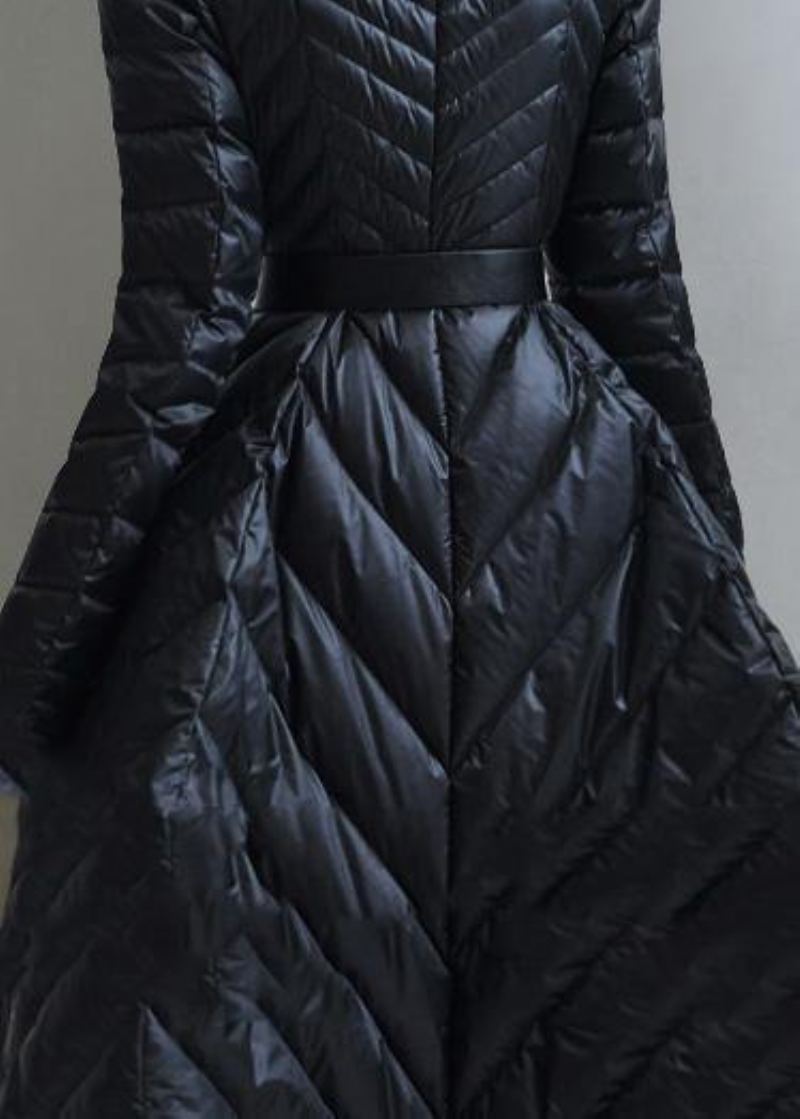 Vestes De Neige Surdimensionnées Manteaux À Nouer À La Taille Faux Deux Pièces Noirs Manteau D'hiver - Doudounes femmes