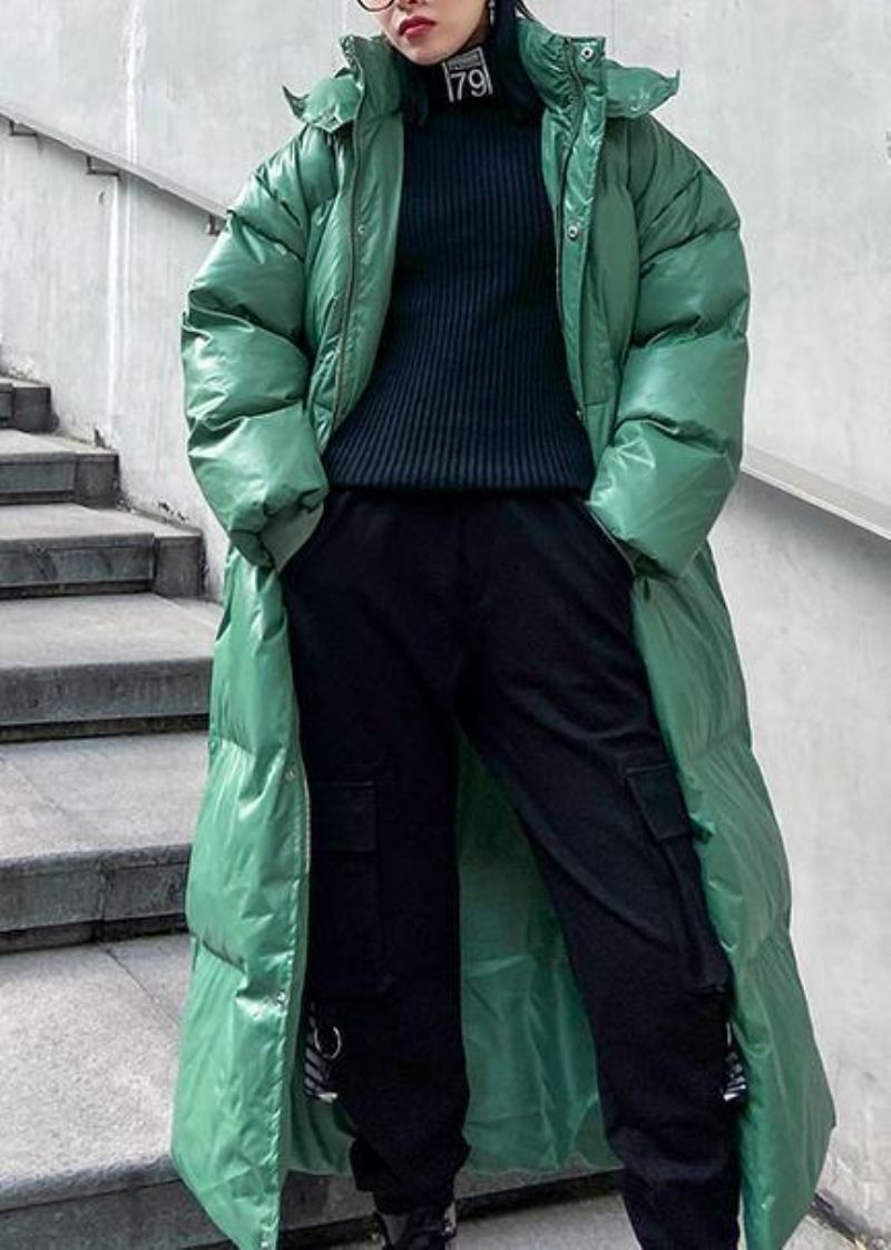 Vêtements Grande Taille Doudoune D'extérieur Vert À Capuche Fermeture Éclair D'hiver - Orange