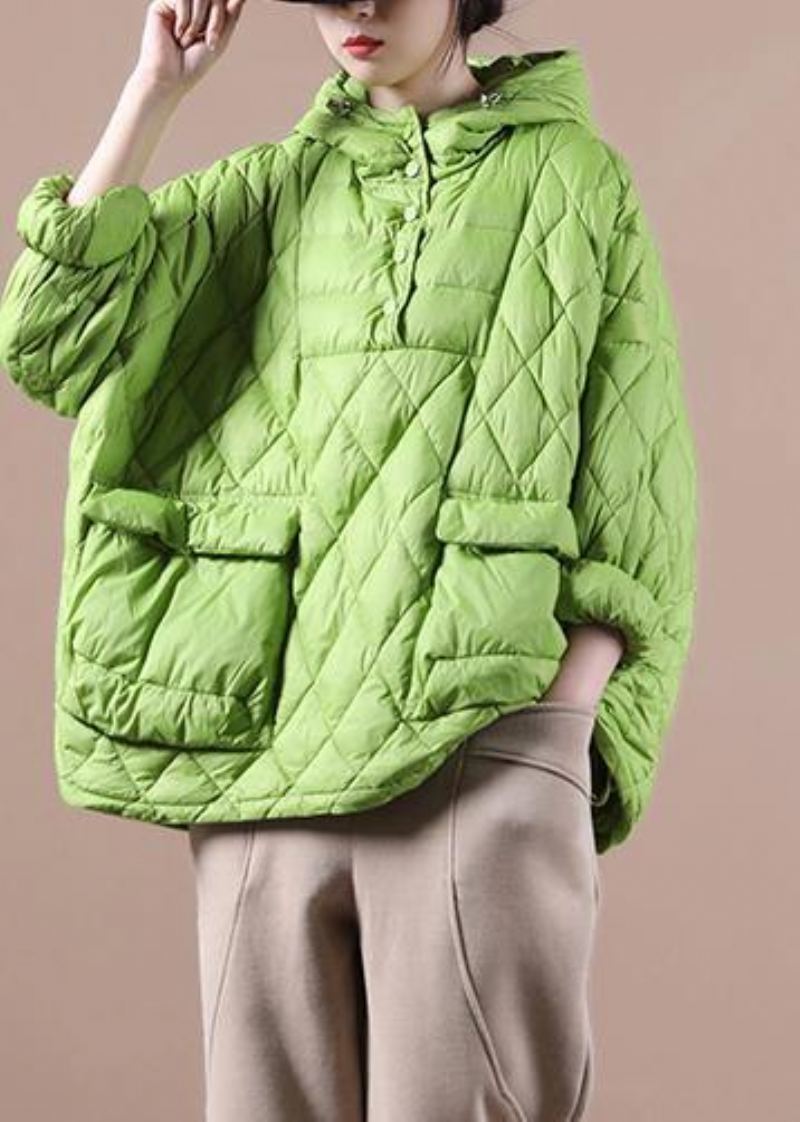 Vêtements D'hiver 2024 Vert Nouvelles Femmes Manteau En Coton Ample Grande Taille