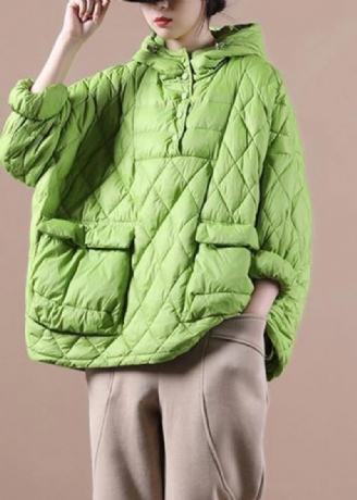 Vêtements D'hiver 2024 Vert Nouvelles Femmes Manteau En Coton Ample Grande Taille