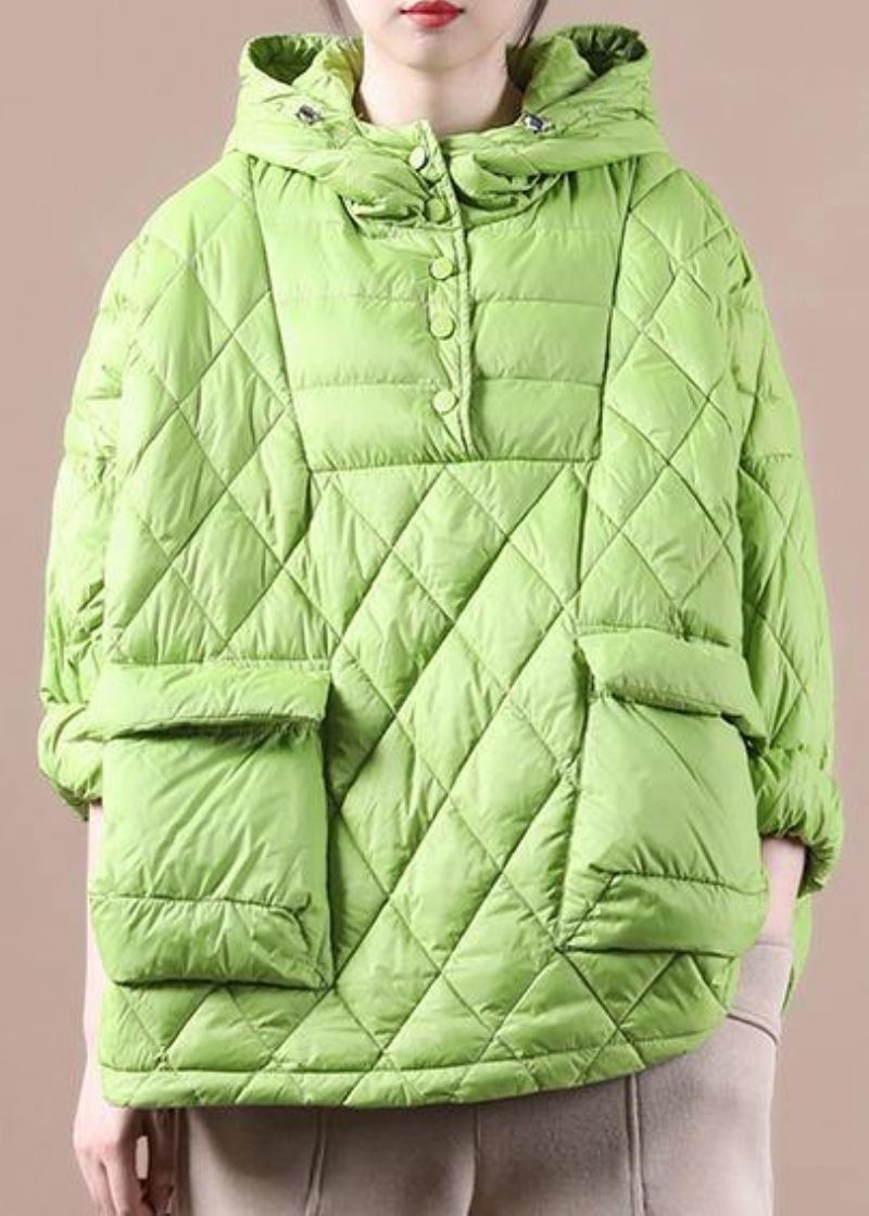 Vêtements D'hiver 2024 Vert Nouvelles Femmes Manteau En Coton Ample Grande Taille - Vert