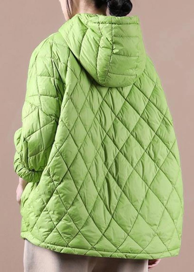 Vêtements D'hiver 2024 Vert Nouvelles Femmes Manteau En Coton Ample Grande Taille - Vert