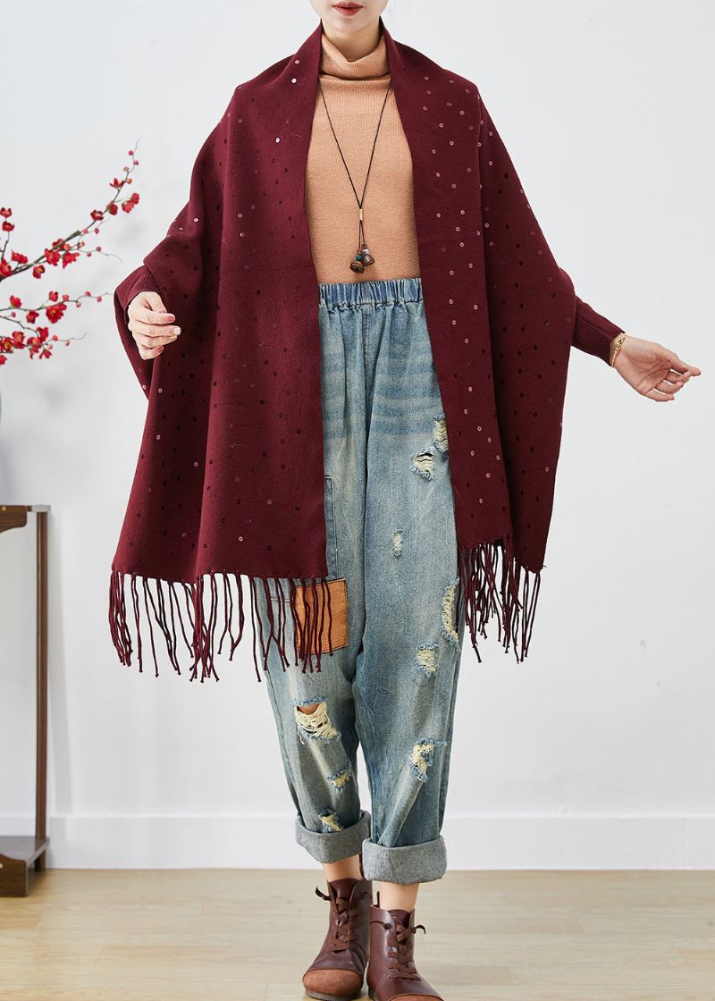 Cardigans En Cachemire À Paillettes Et Pompons De Mûrier Français Automne - Cardigans femmes