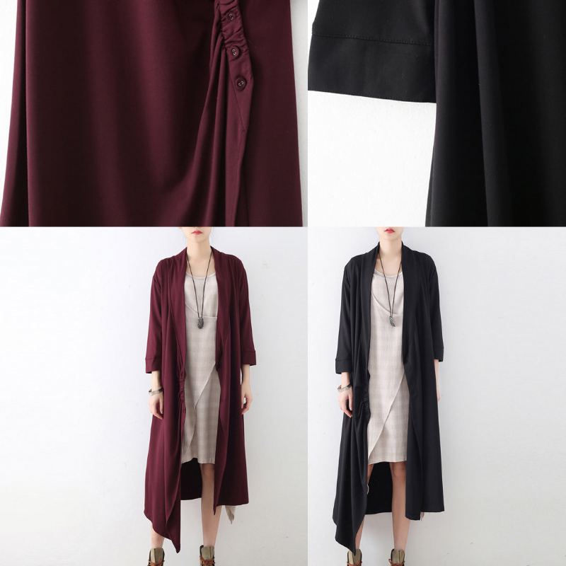 Nouveau Cardigans En Coton À Fermeture Latérale Longs Manteaux Maxi Vêtements Décontractés - Cardigans femmes