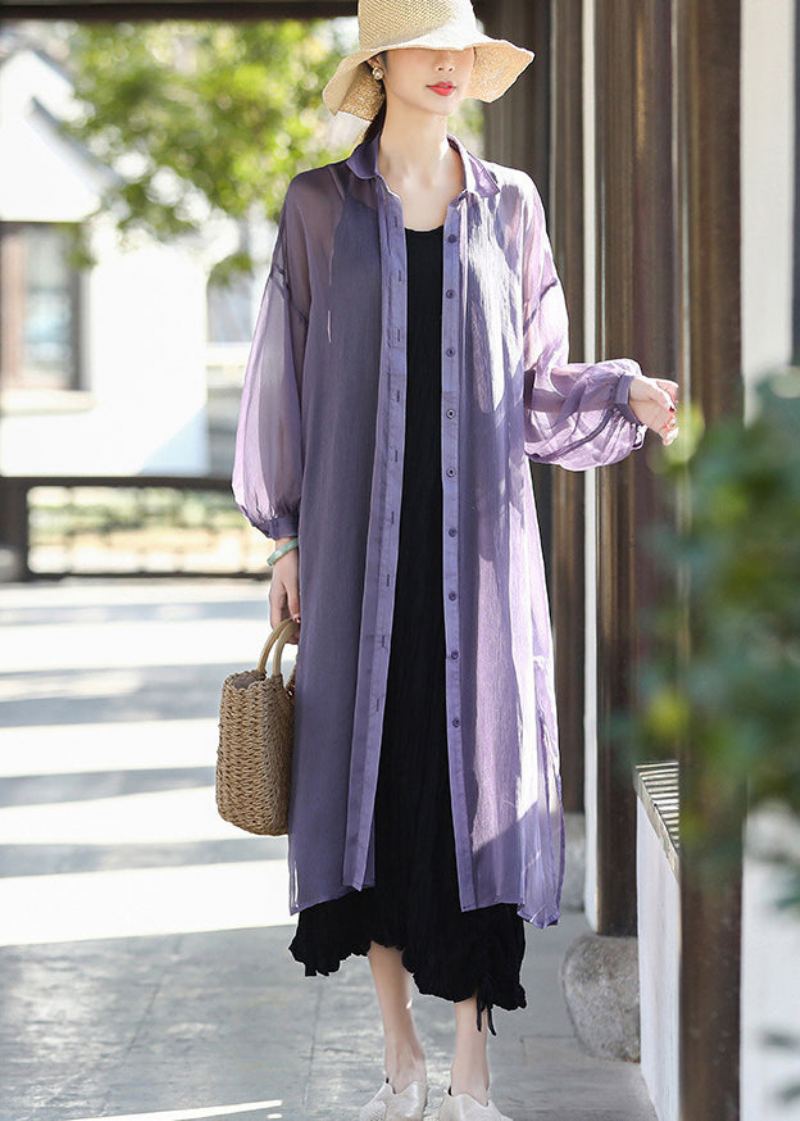 Violet 2024 Upf 50+ Tulle Long Cardigans Manches Longues