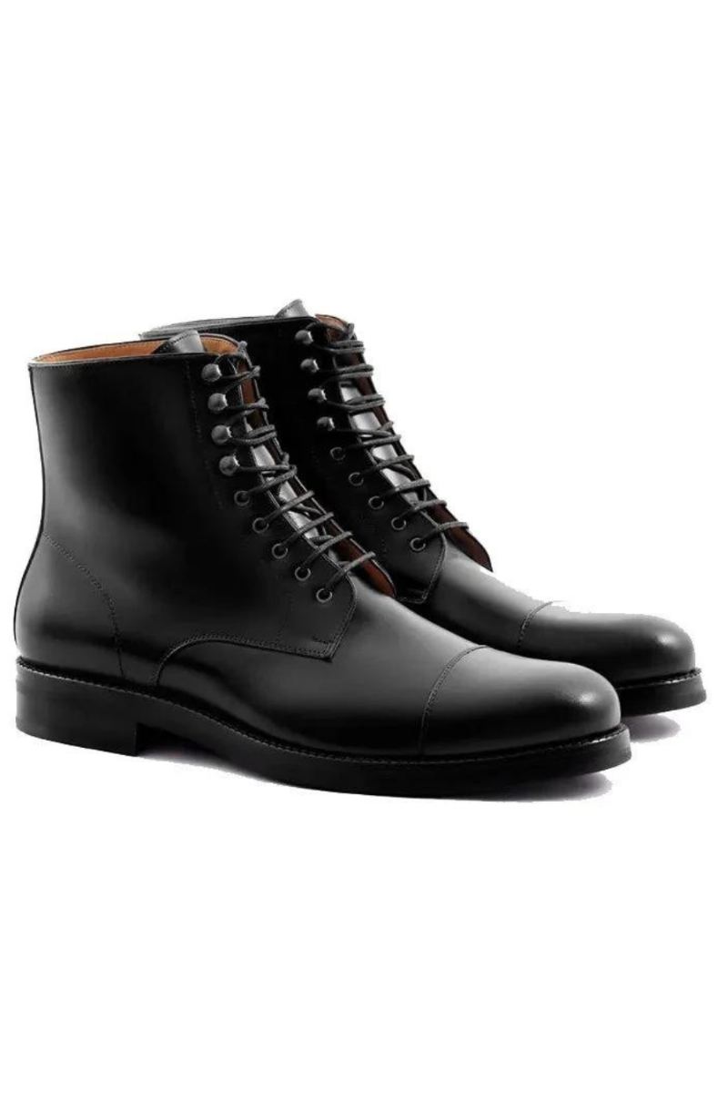 Bottes En Cuir Véritable Pour Hommes Chaussures De Styliste Faites À La Main