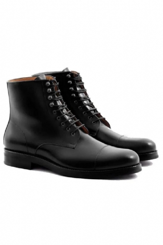 Bottes En Cuir Véritable Pour Hommes Chaussures De Styliste Faites À La Main