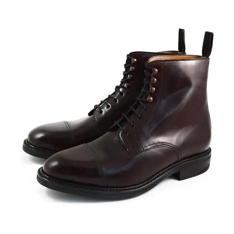 Bottes D'hiver Antidérapantes Pour Hommes De Travail En Velours Chaussures De Styliste En Cuir Véritable Servantes - Marron