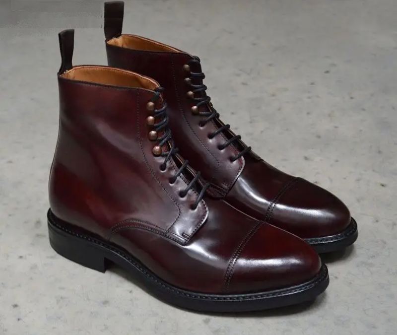 Bottes D'hiver Antidérapantes Pour Hommes De Travail En Velours Chaussures De Styliste En Cuir Véritable Servantes - Marron