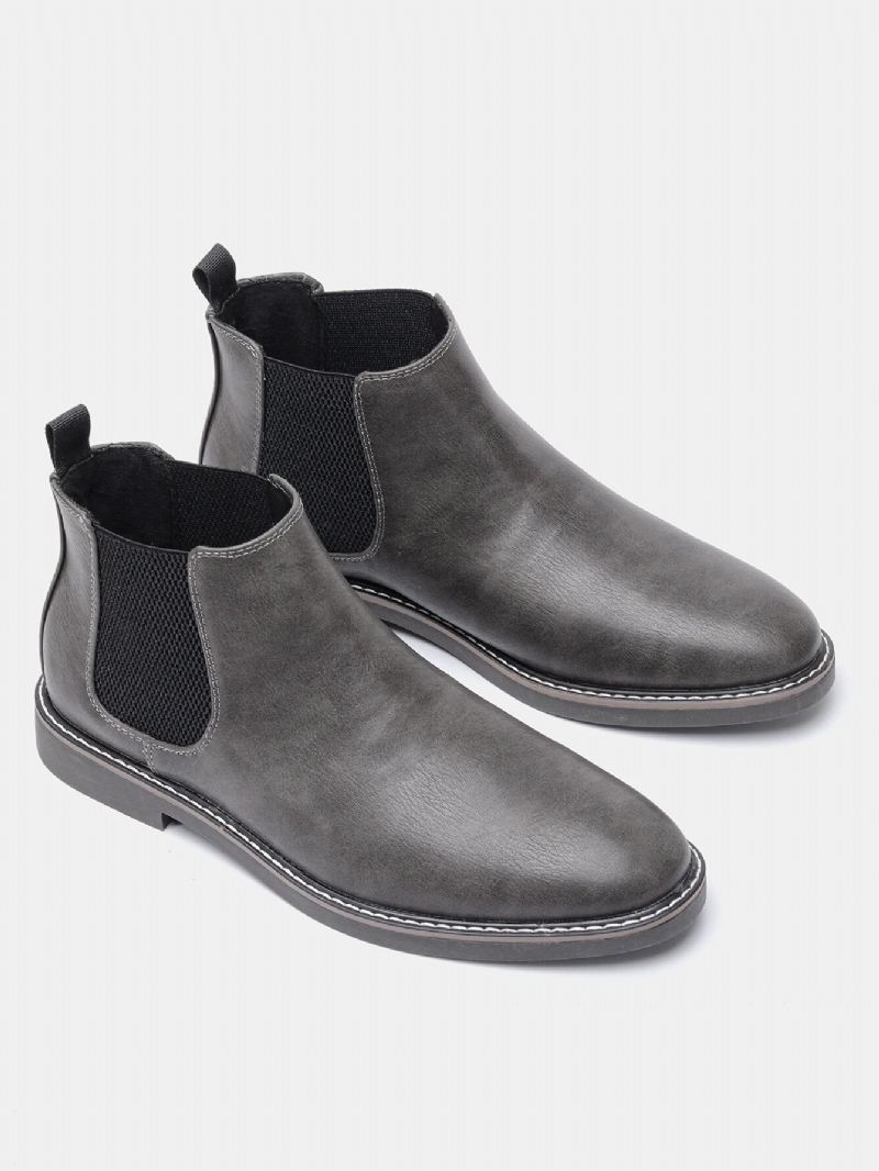 Bottes Homme Confortables En Cuir - Gris