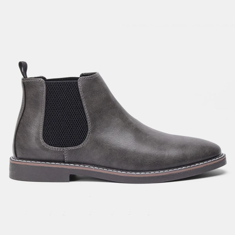 Bottes Homme Confortables En Cuir - Gris