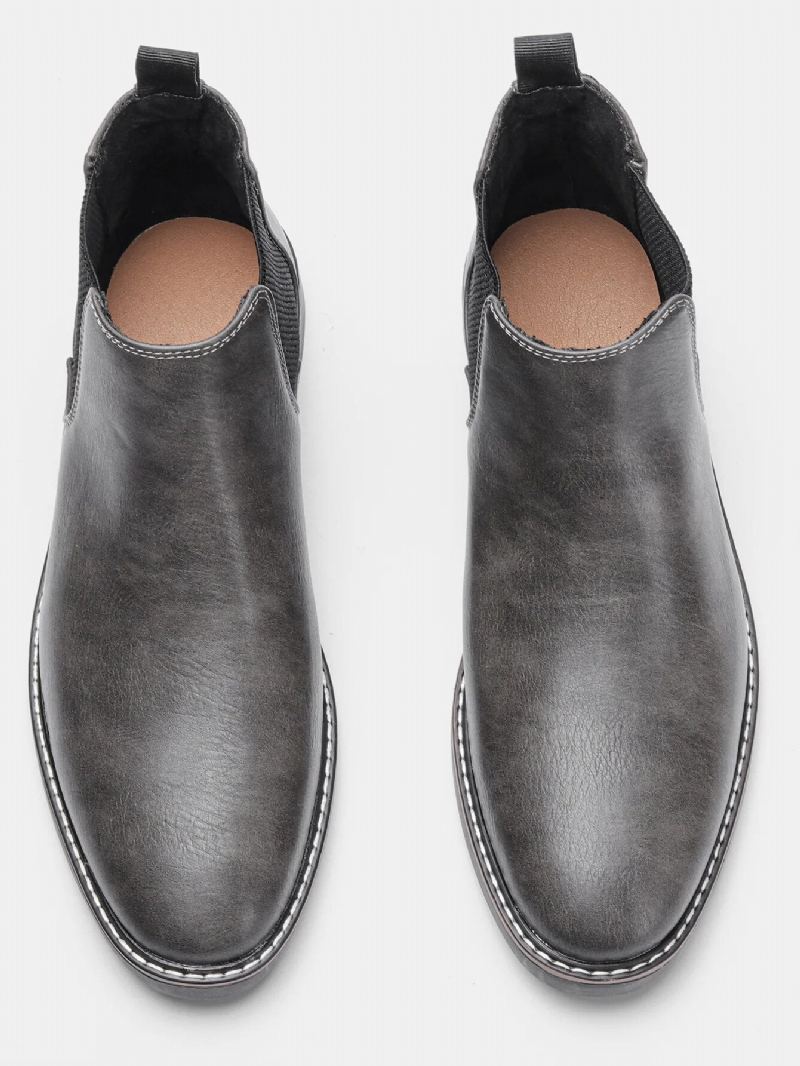 Bottes Homme Confortables En Cuir - Gris