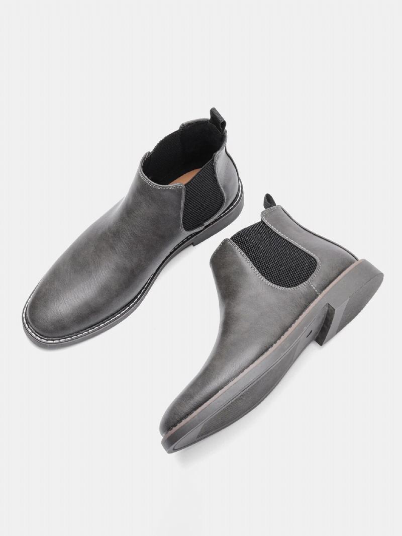 Bottes Homme Confortables En Cuir - Gris