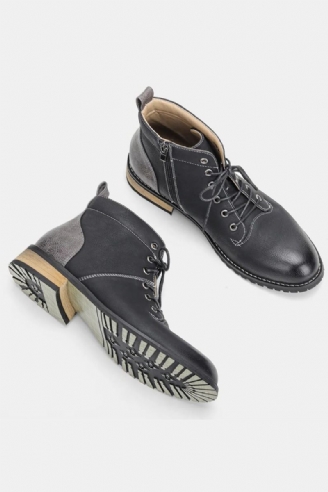 Bottes Pour Hommes Chaussures Décontractées Confortables Bottines En Cuir De Printemps