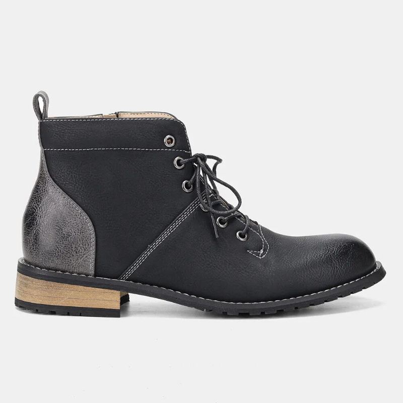 Bottes Pour Hommes Chaussures Décontractées Confortables Bottines En Cuir De Printemps - Marron