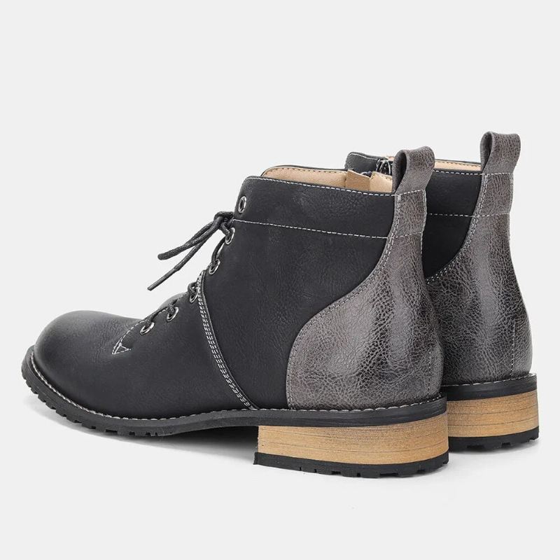 Bottes Pour Hommes Chaussures Décontractées Confortables Bottines En Cuir De Printemps - Marron