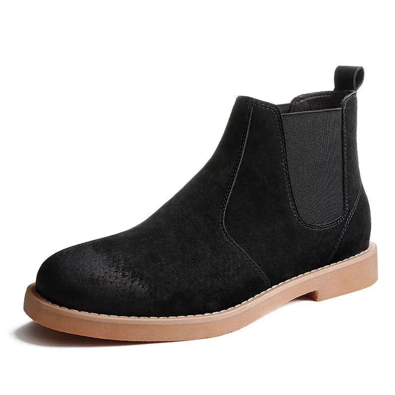 Bottines Chelsea En Cuir Originales De Luxe Pour Hommes De Style Britannique Hiver - Gris