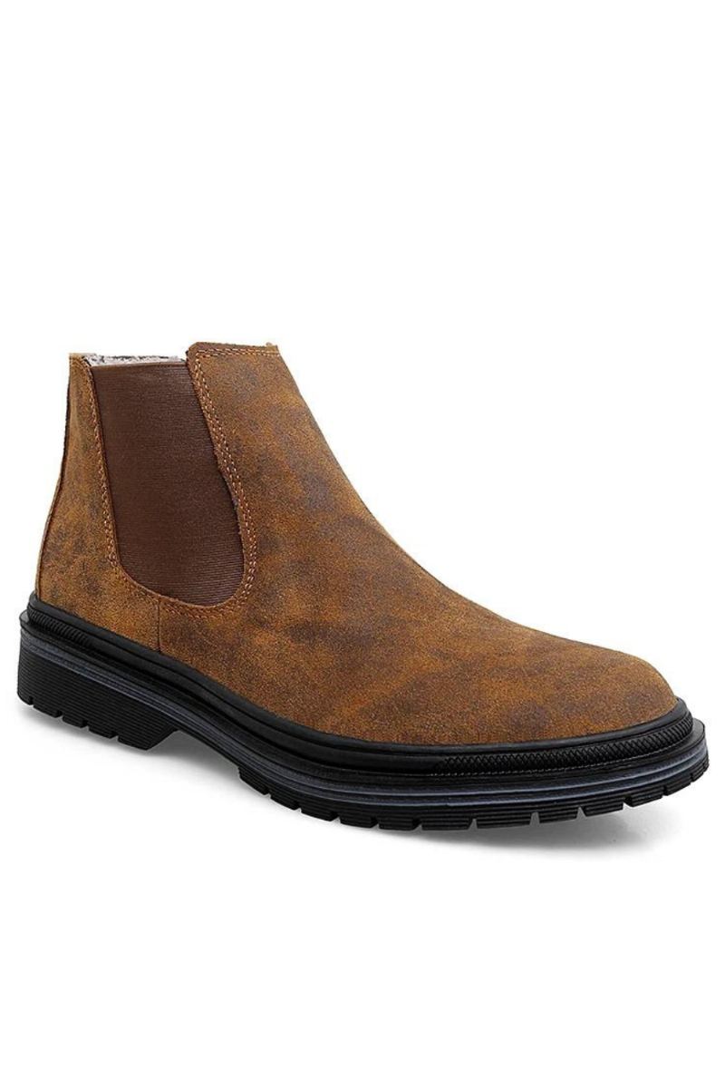 Bottines Chelsea En Cuir Véritable Hommes Botas Automne Hiver Botte