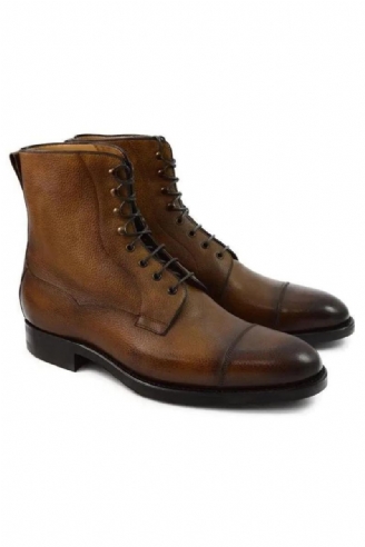 Chaussures D'hiver En Velours Pour Hommes Bottes De Travail À Lacets Meilleures De Styliste En Cuir Véritable Antidérapantes