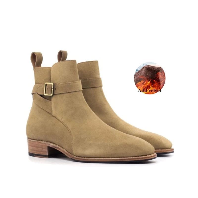 Chelsea Camel Hommes Bottes Chaussures Travail Velours Chaussure De Créateur Pour Original - Camel Ajouter Du Velours