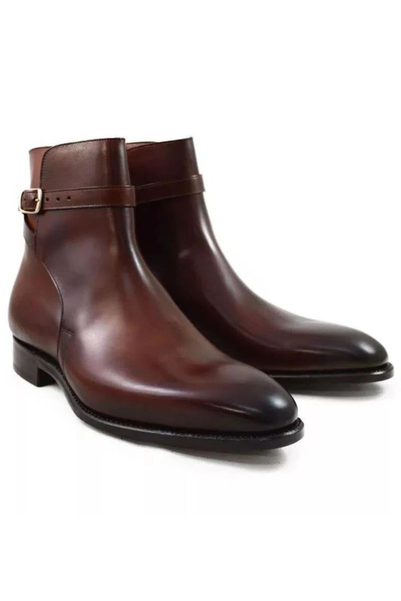 Chelsea Cuir Fait À La Main Hiver Hommes Bottes Chaussures Ajouter Velours Travail De Base Concepteur Hautes