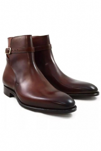 Chelsea Cuir Fait À La Main Hiver Hommes Bottes Chaussures Ajouter Velours Travail De Base Concepteur Hautes