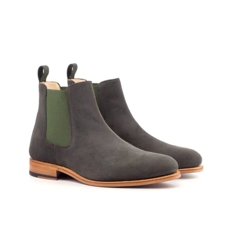 Chelsea Hiver Hommes Bottes De Travail Chaussures De Créateur Ajouter Velours Affaires Formelles Pour - Gris Avec Velours