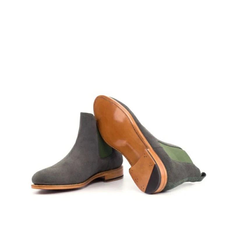 Chelsea Hiver Hommes Bottes De Travail Chaussures De Créateur Ajouter Velours Affaires Formelles Pour - Gris Avec Velours