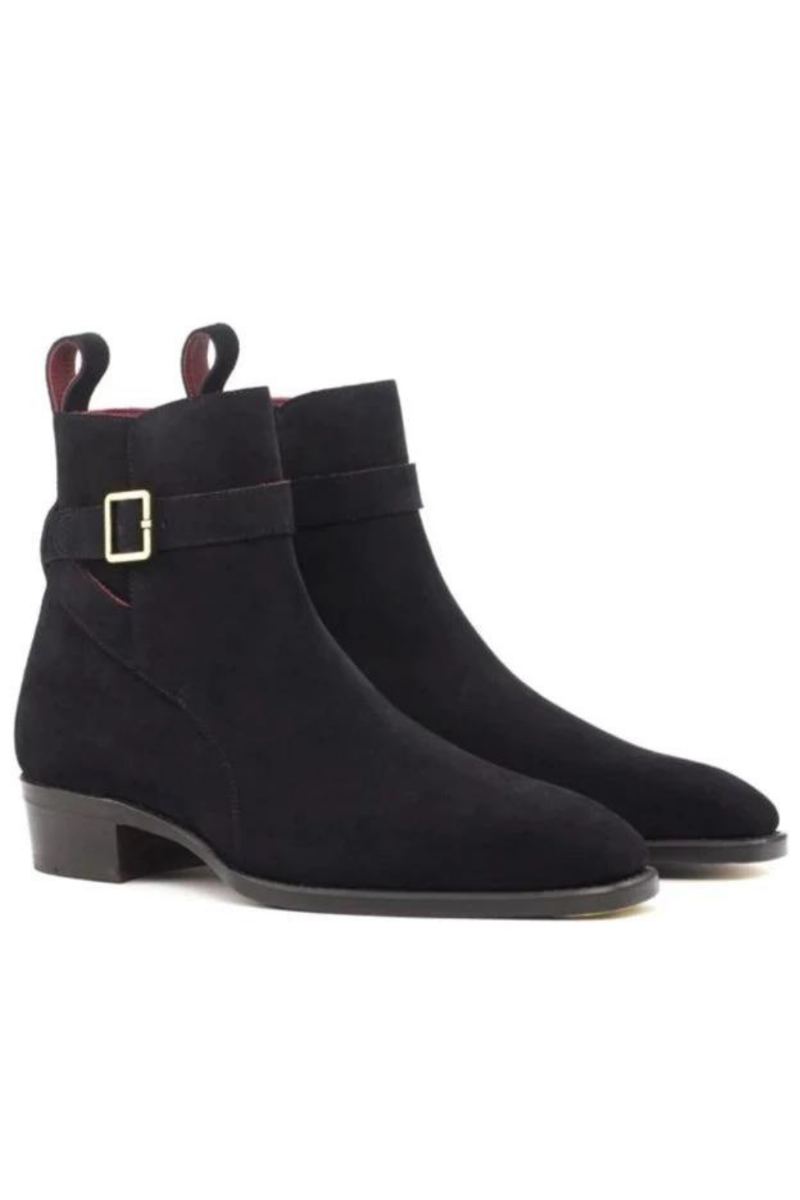 Chelsea Hiver Noir Hommes Bottes De Travail Chaussures Concepteur Ajouter Velours Vache Daim Affaires Formelles Pour