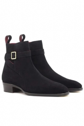 Chelsea Hiver Noir Hommes Bottes De Travail Chaussures Concepteur Ajouter Velours Vache Daim Affaires Formelles Pour