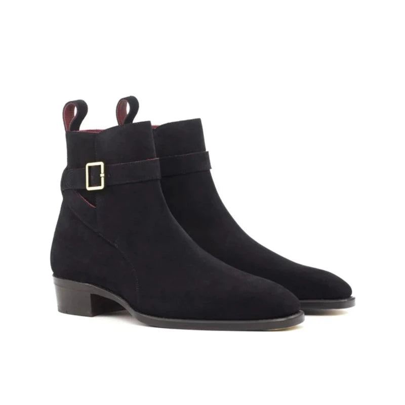 Chelsea Hiver Noir Hommes Bottes De Travail Chaussures Concepteur Ajouter Velours Vache Daim Affaires Formelles Pour - Noir