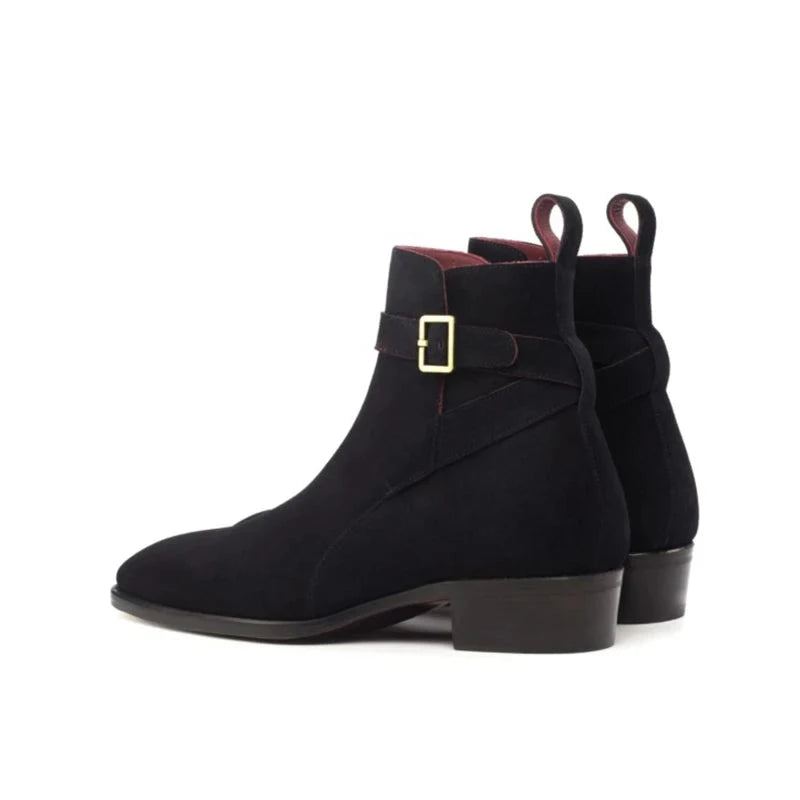 Chelsea Hiver Noir Hommes Bottes De Travail Chaussures Concepteur Ajouter Velours Vache Daim Affaires Formelles Pour - Noir