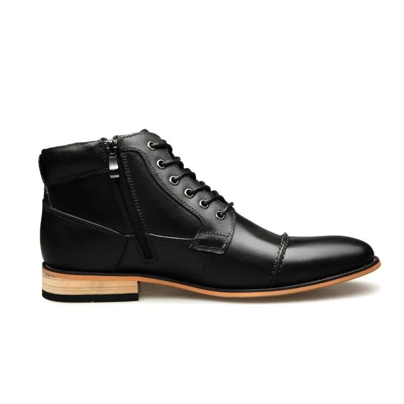 Hommes Bottines À La Main Chelsea En Cuir Véritable Bottes Décontracté Hautes - Marron