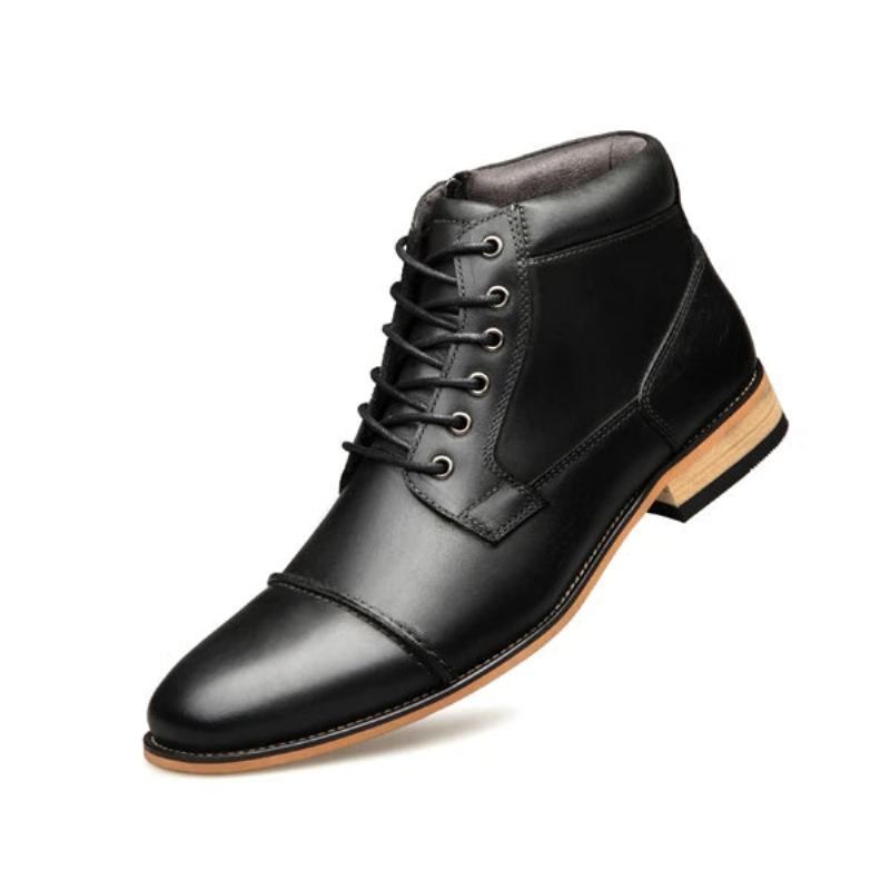 Hommes Bottines À La Main Chelsea En Cuir Véritable Bottes Décontracté Hautes - Marron