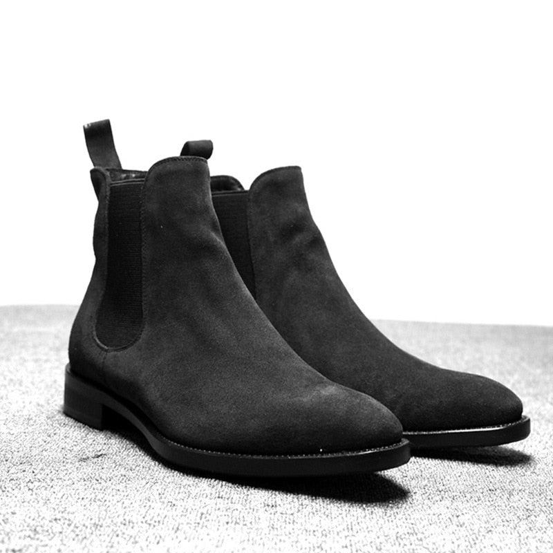 Hommes Chelsea Bottes Printemps Automne Haute Aide Style Classique Décontractées Chaussures - Noir