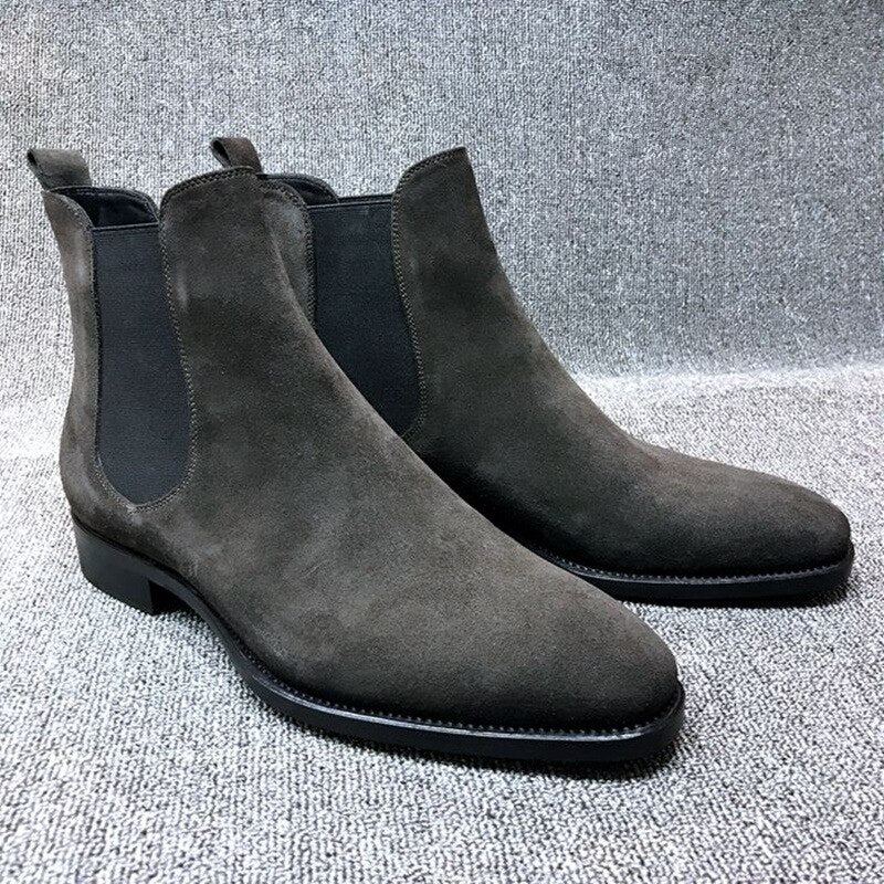 Hommes Chelsea Bottes Printemps Automne Haute Aide Style Classique Décontractées Chaussures - Noir