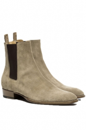 Jeune Tendance Charme Unique Coin Bout Pointu Fait À La Main Hiver Et Automne Classique Hommes Bottes De Luxe Chelsea