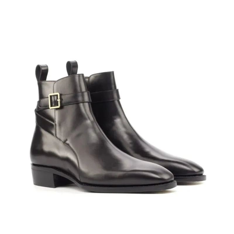 Solide Chelsea Hiver Hommes Bottes Chaussures De Travail Ajouter Velours De Créateur En Cuir Véritable - Noir