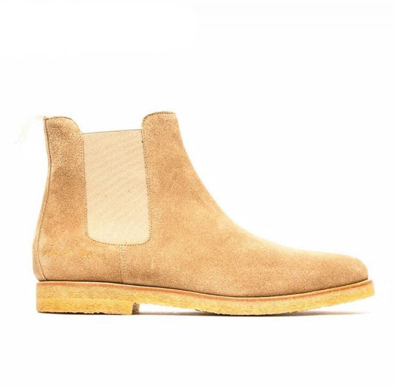 West – Bottes Chelsea En Cuir Véritable Pour Hommes À Plateforme - Jaune