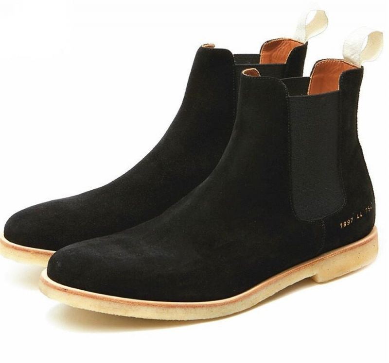 West – Bottes Chelsea En Cuir Véritable Pour Hommes À Plateforme - Jaune