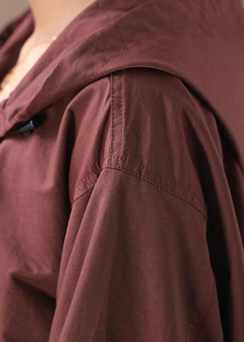 Baggy À Capuche Vêtements Fins Pour Femmes Vestes D'hiver Bordeaux Bricolage - Bordeaux