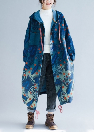 Manteau À Capuche Imprimé Avec Cordon De Serrage De La Marine Italienne Printemps