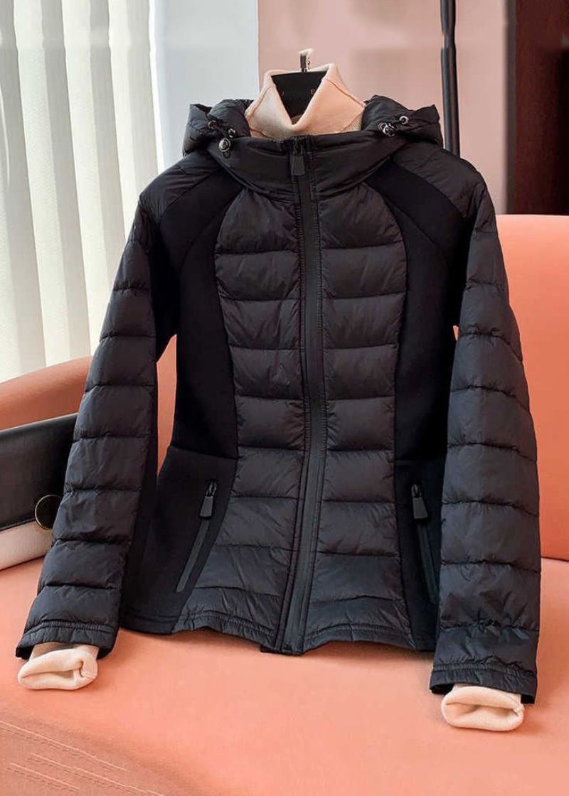 Manteau À Capuche Kaki Français Fermeture Éclair Rempli De Coton Fin Manches Longues - Manteaux d'hiver femmes