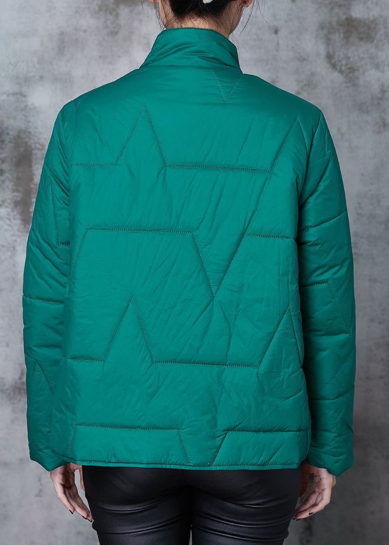 Manteau En Duvet De Canard Vert Brodé De Boutons Chinois Printemps - Manteaux d'hiver femmes