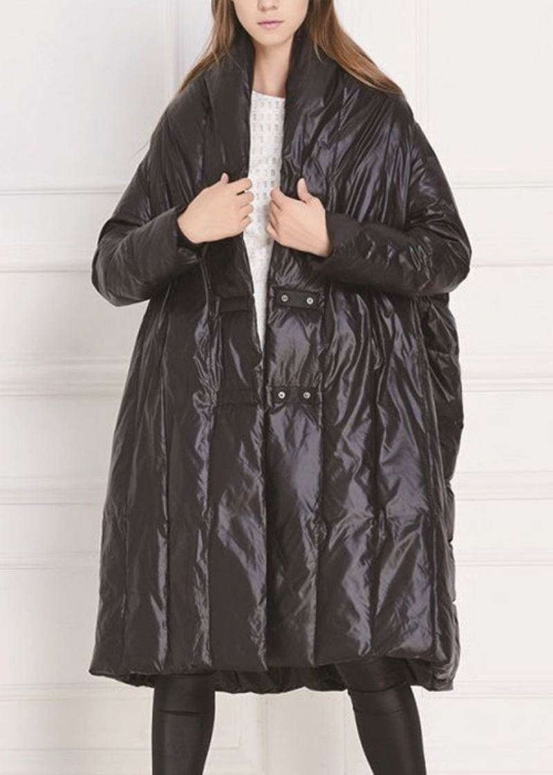 Manteau D'hiver En Duvet De Canard Avec Poches Boutonnées Rouges De Grande Taille - Manteaux d'hiver femmes