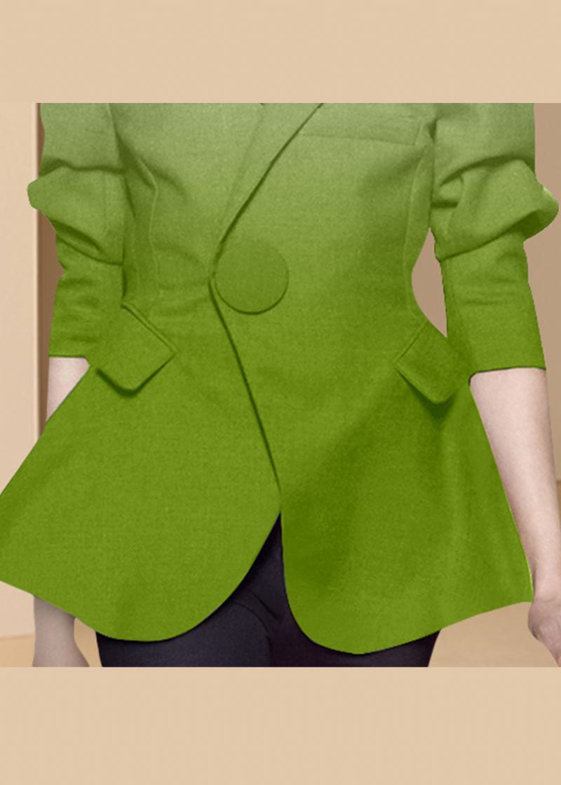 Manteau À Manches Longues Avec Bouton Vert Biologique Col Peter Pan Vêtements De Style Occidental - Manteaux d'hiver femmes