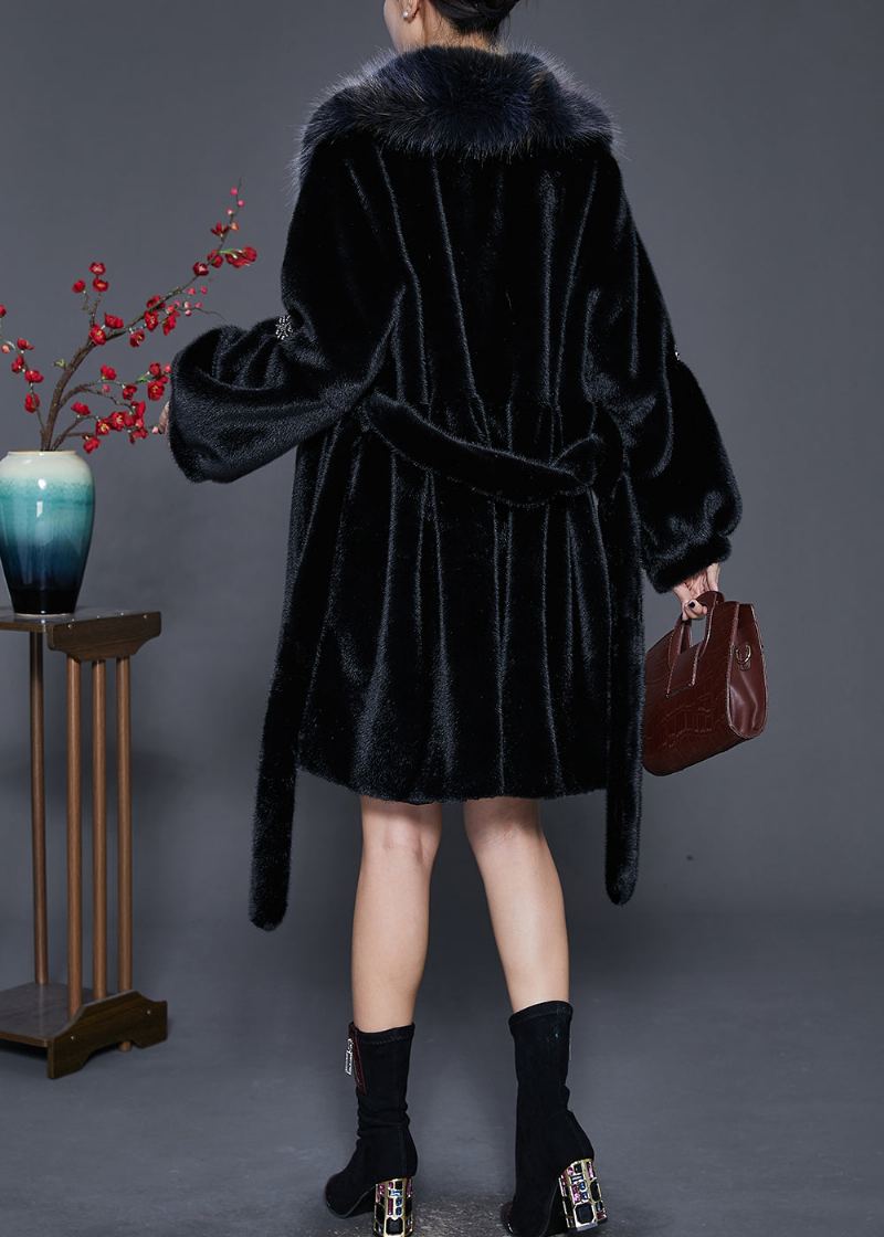 Manteau Noir Épais En Simili Cuir Et Fourrure Vêtements D'extérieur Surdimensionnés Pour L'hiver - Manteaux d'hiver femmes