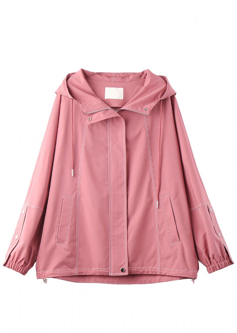 Manteau Surdimensionné En Coton À Capuche Rose Bohème Vêtements D'extérieur D'automne - Manteaux d'hiver femmes