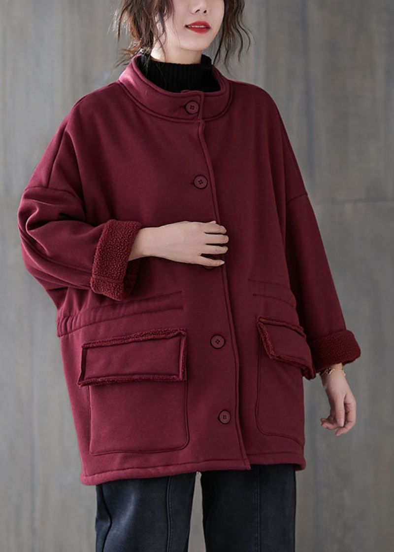 Manteau Sweat-shirt D'automne Avec Poches Amples Et Boutons Mulberry