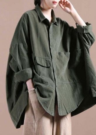 Manteau Vert À Manches Chauve-souris Pour Femmes Tenue De Printemps À La Mode